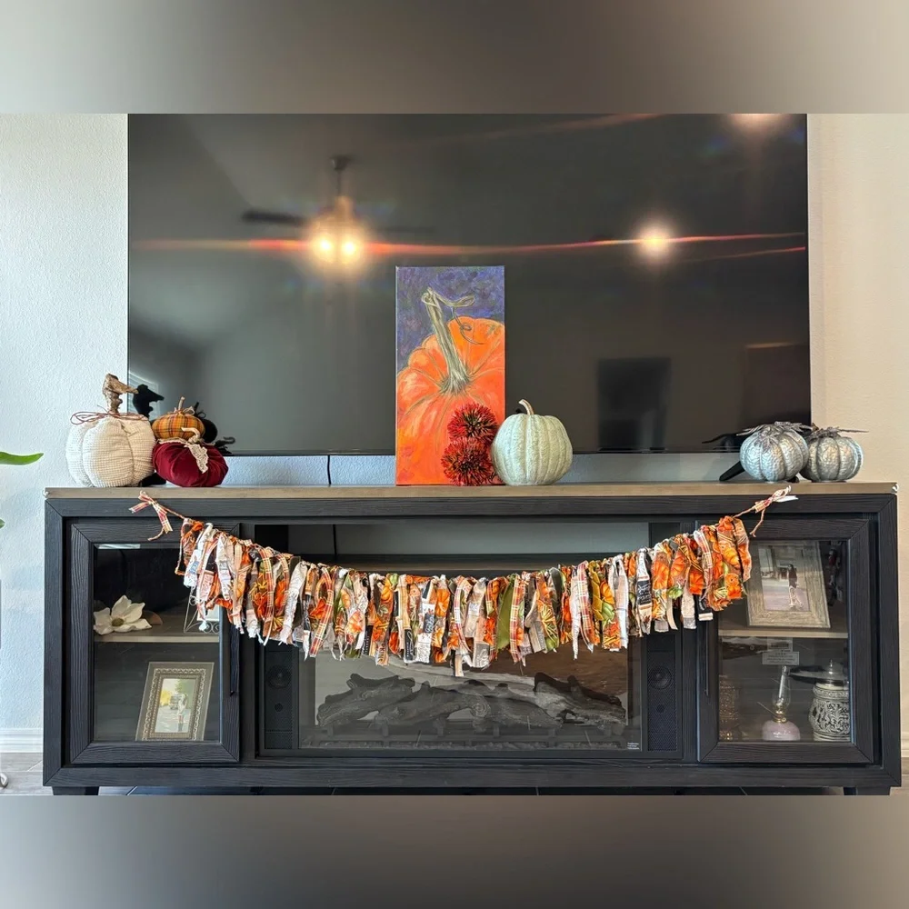 NWT Fall Handmade Rag Garland